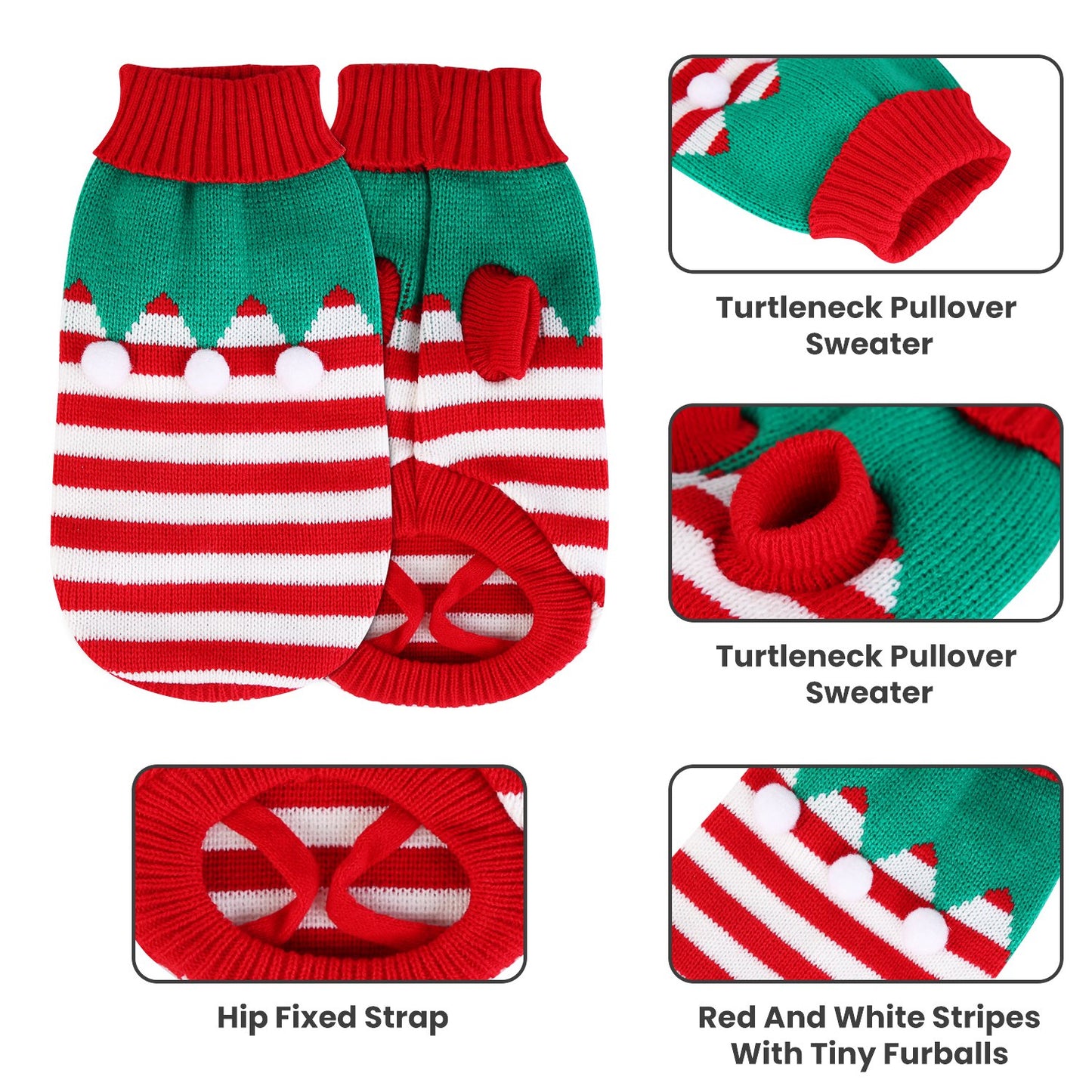 Christmas Turtleneck Sweater for Dogs & Cats