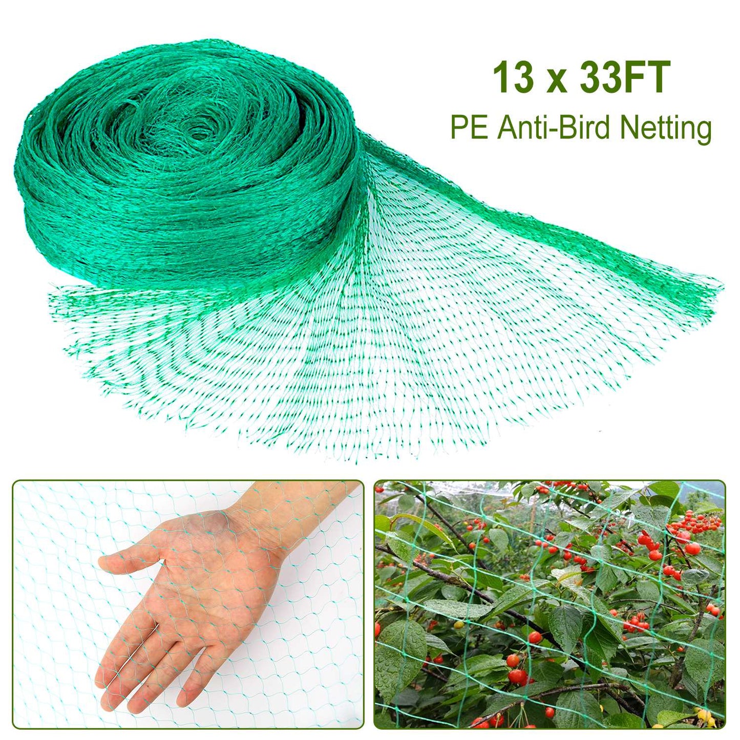 Garden Netting 13x33ft Heavy Duty Bird Protection Net