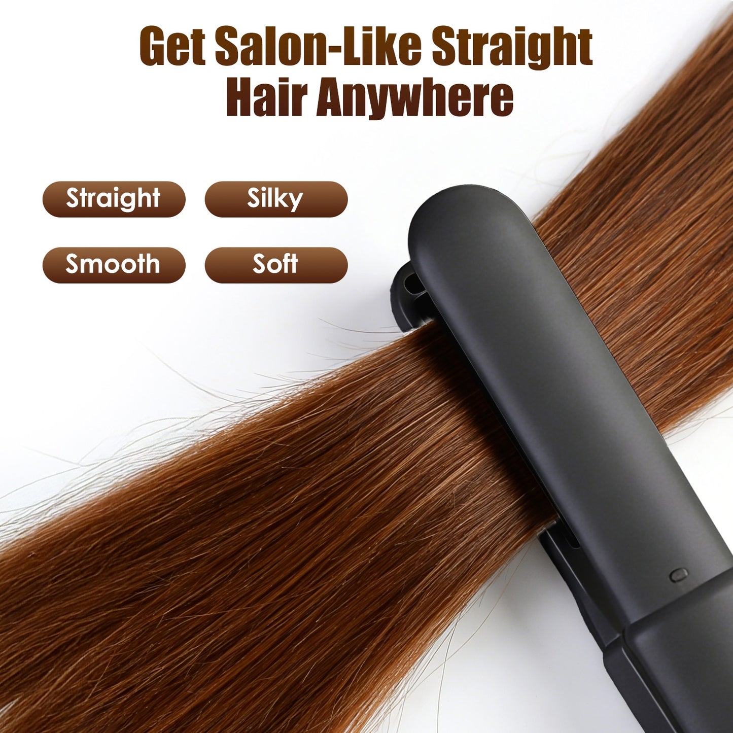 Cordless Hair Straightener Brush 2-in-1 Ceramic Flat Iron