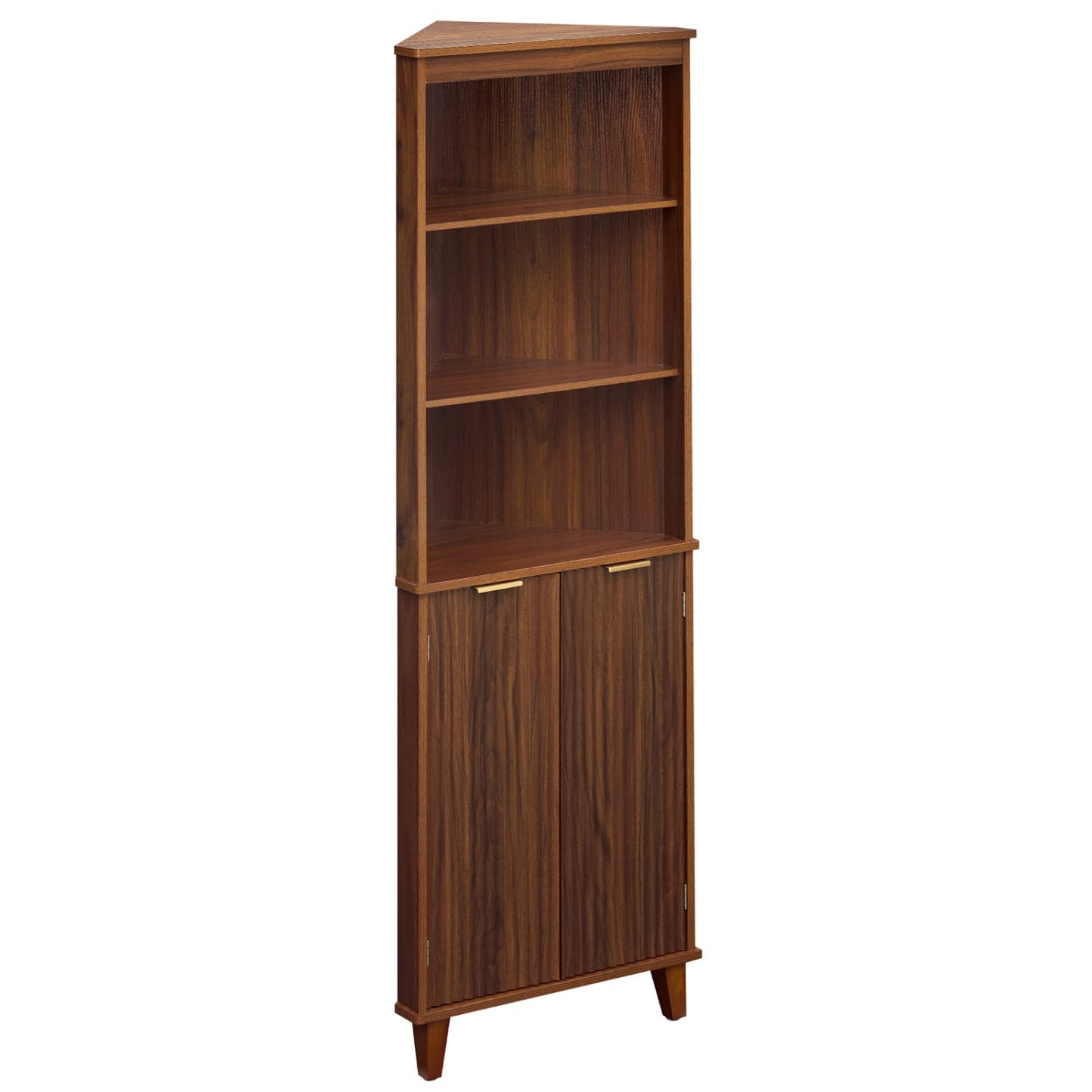 68 Inch Tall Corner Cabinet with Fluted Doors for Bathroom