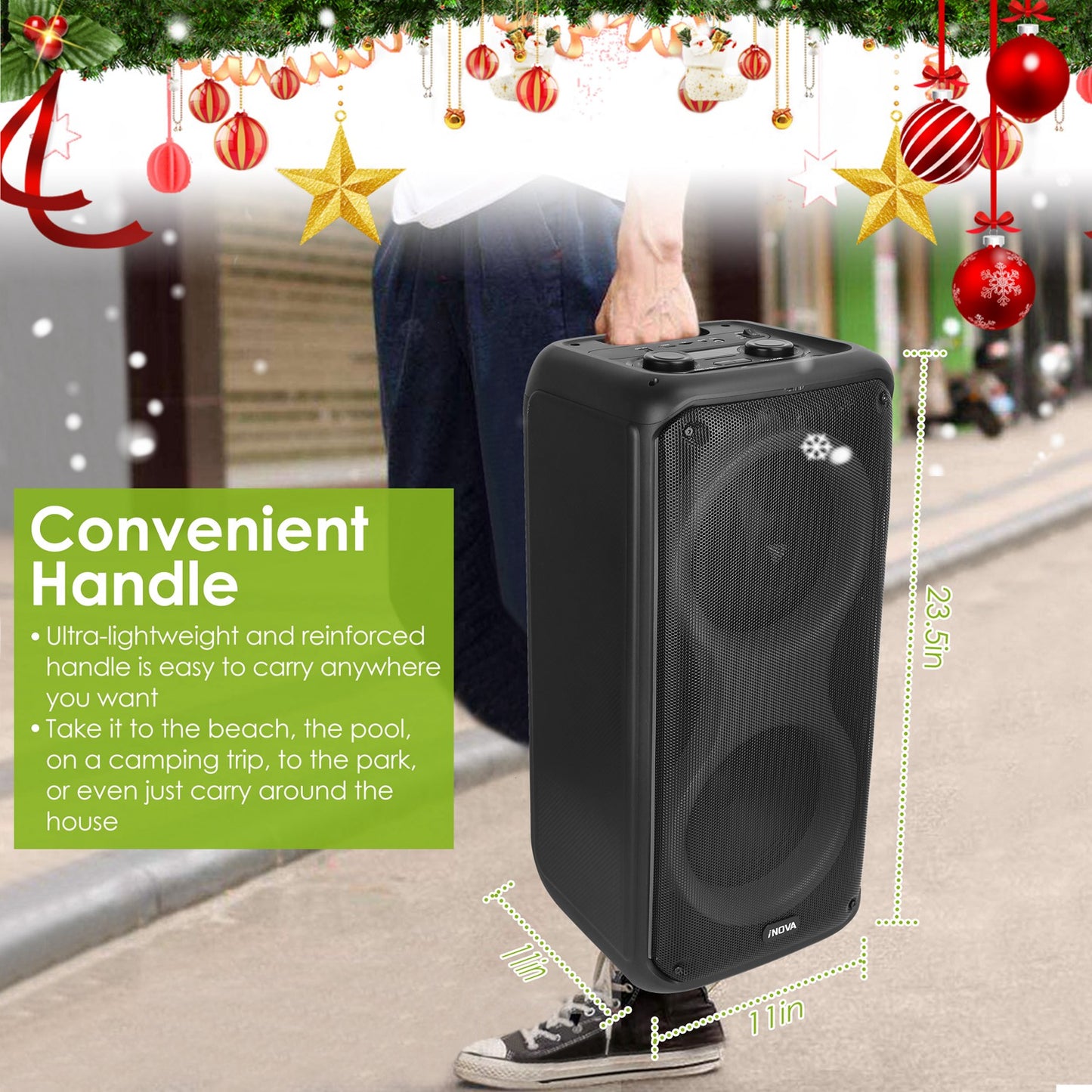 Portable Wireless Party Speaker with RGB Lights & Remote