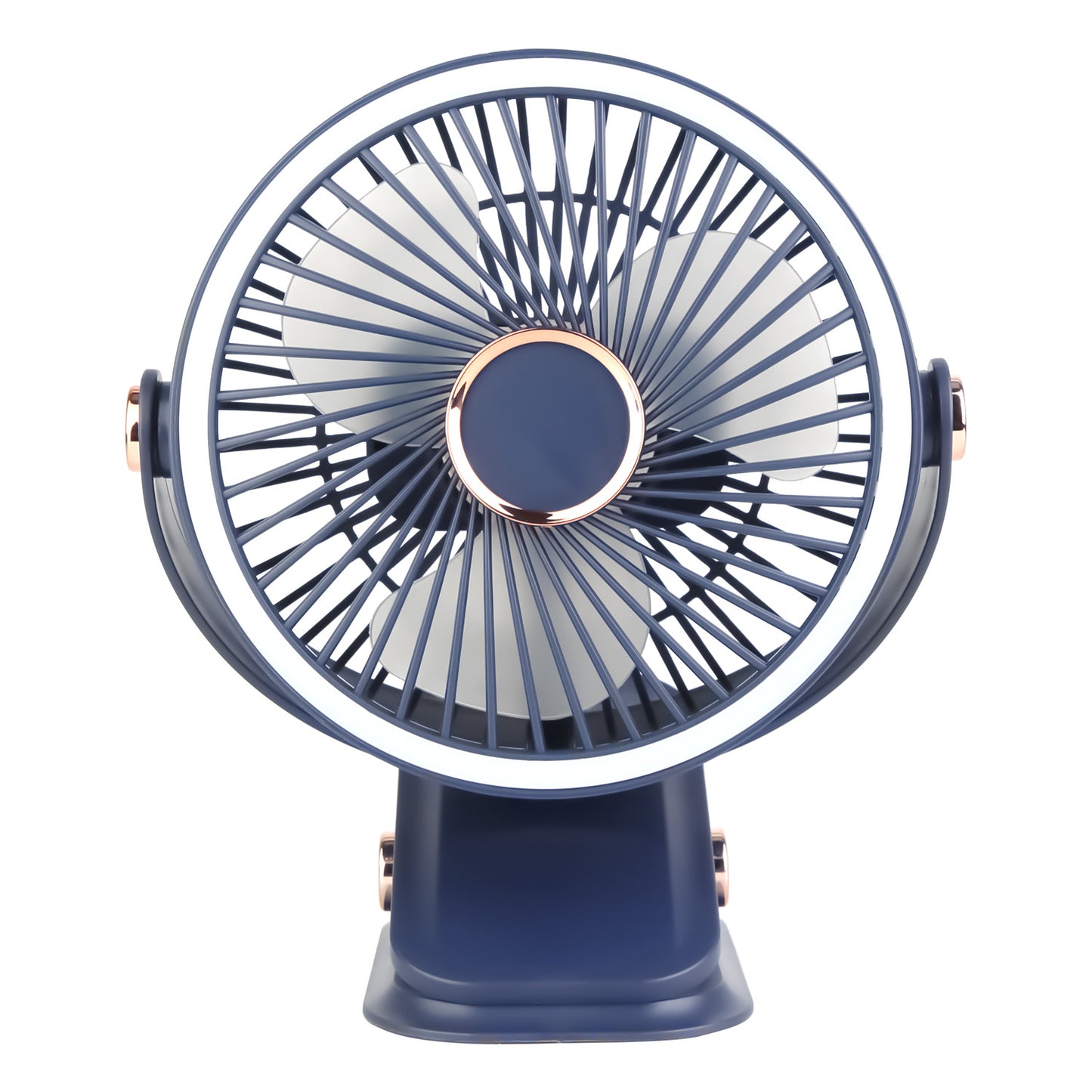 Clip-On Fan with 5 Speeds, LED Light & 720° Rotation