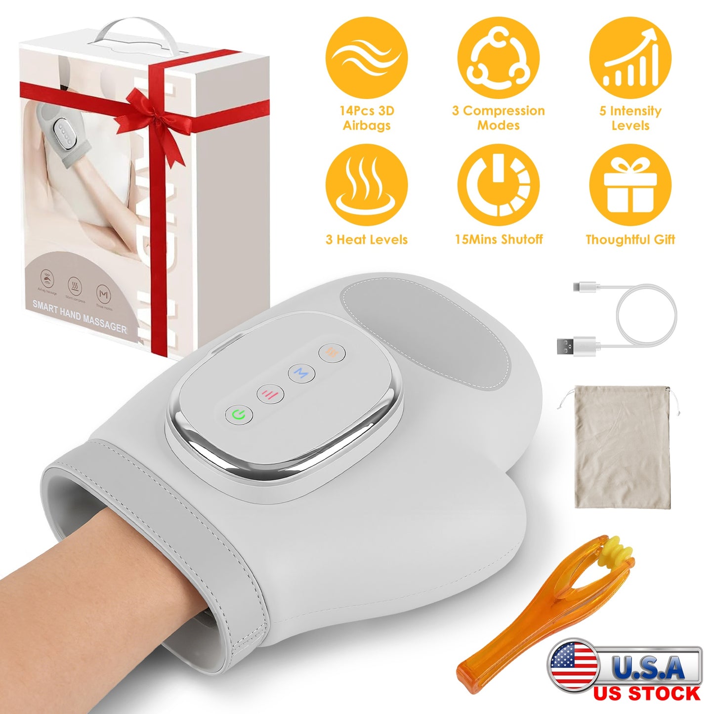 Cordless Hand Massager with Heat & Air Compression
