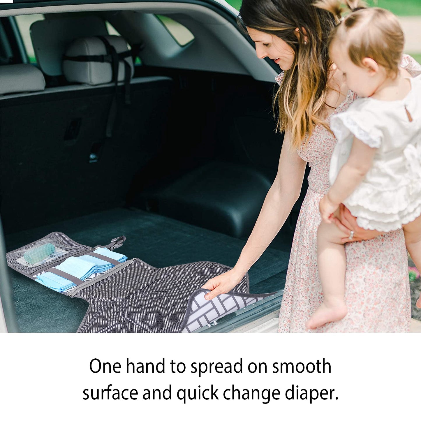 Portable Diaper Changing Pad with Storage Pockets