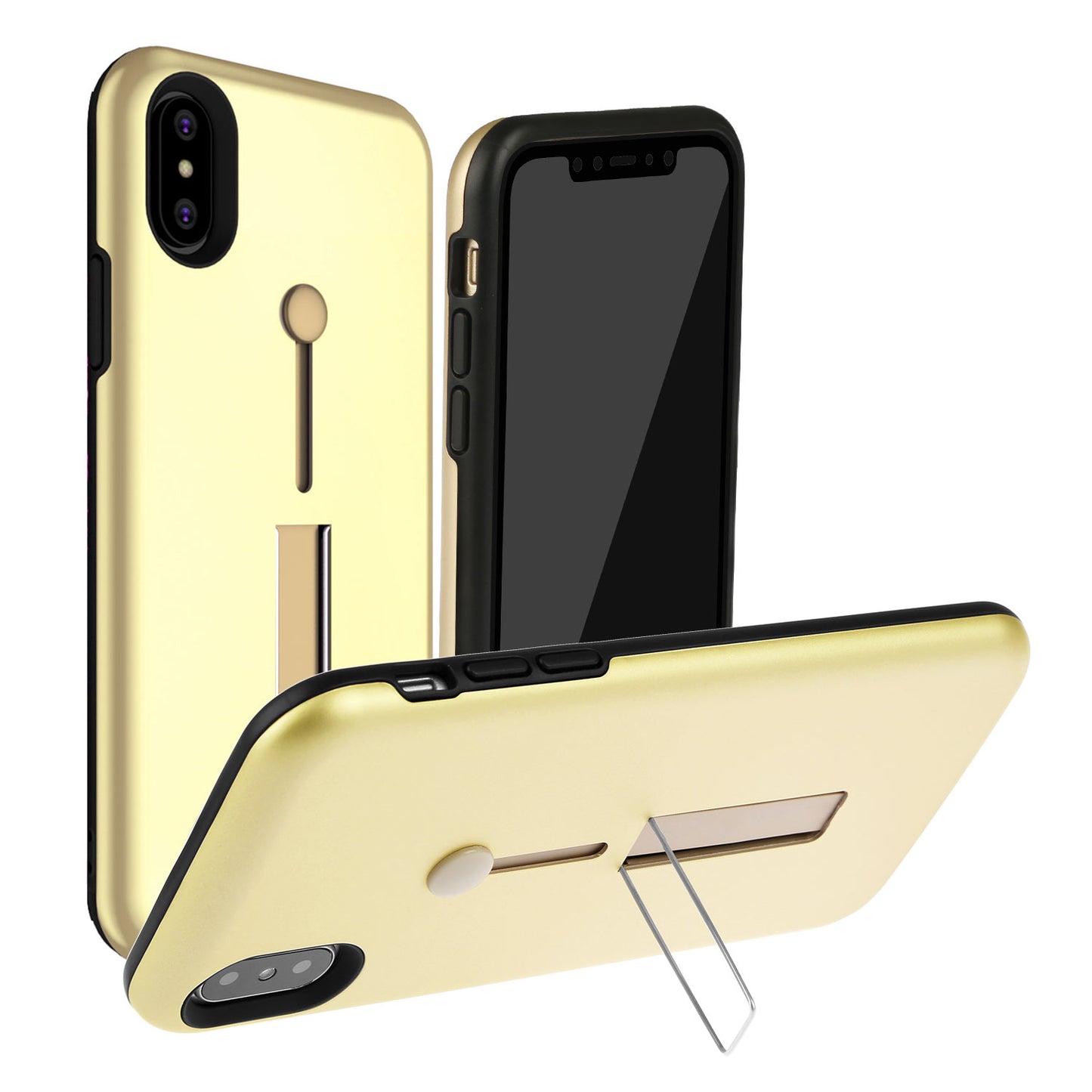 iPhone X Case with Finger Strap and Kickstand