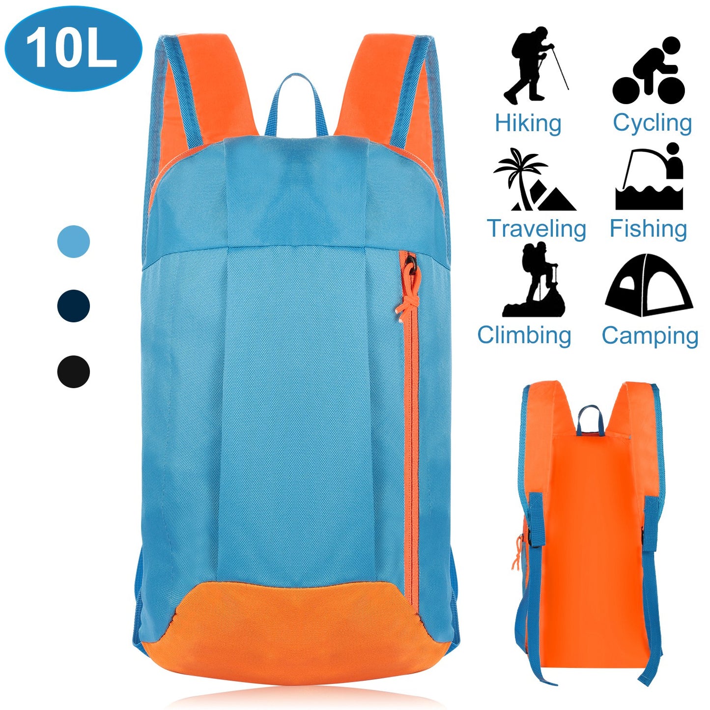 10L Waterproof Daypack for Hiking, Cycling & Travel