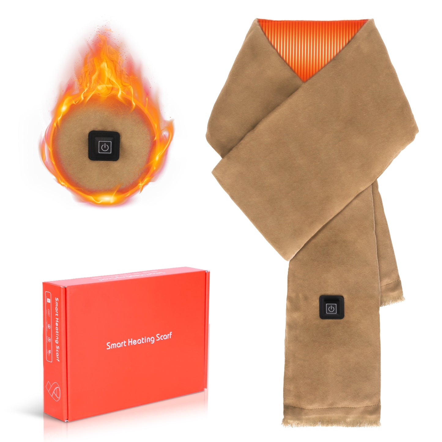 USB Heated Winter Scarf with 3 Temperature Settings