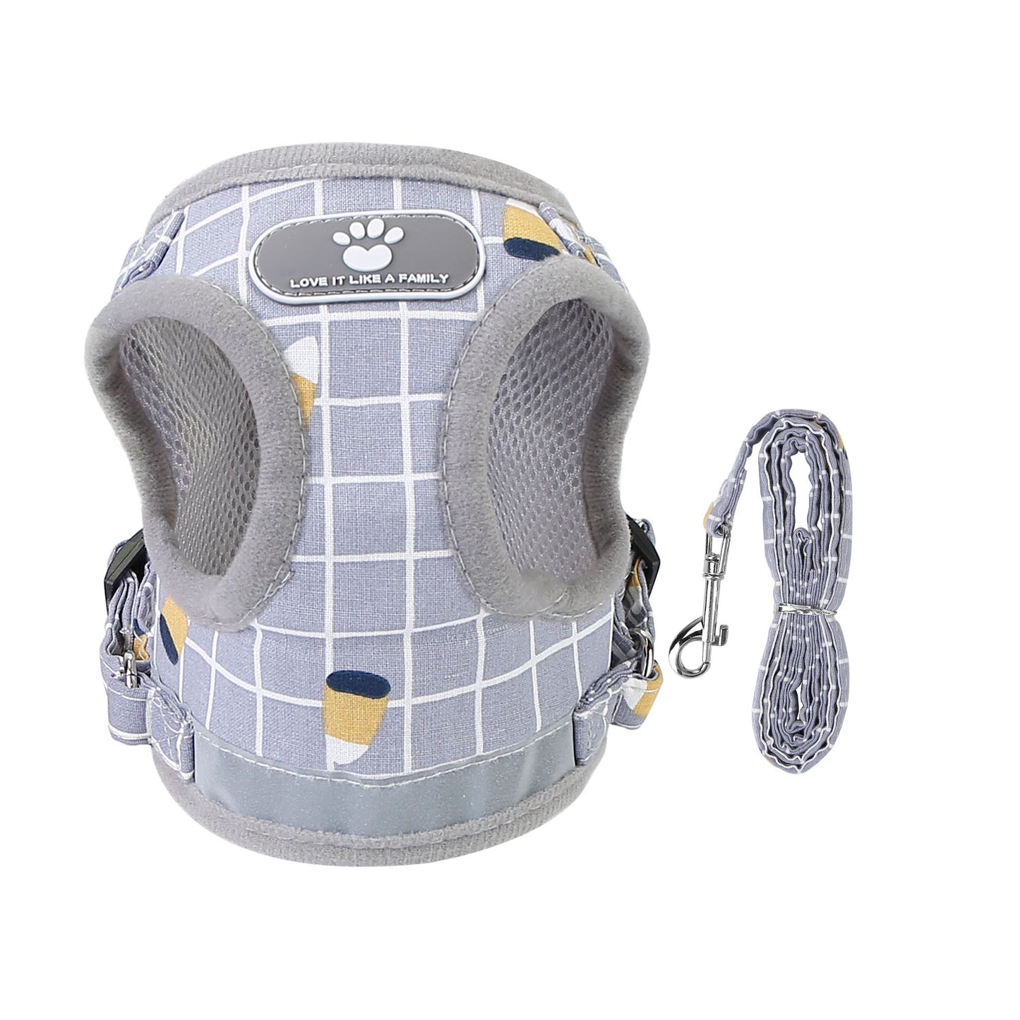Reflective Dog Harness and Leash Set with Adjustable Mesh Vest
