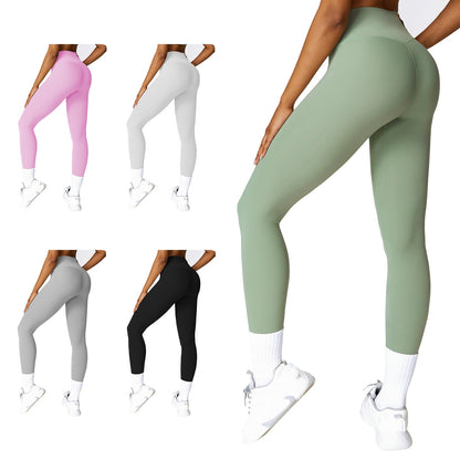 High Waist Workout Leggings with Tummy Control - 25" Inseam