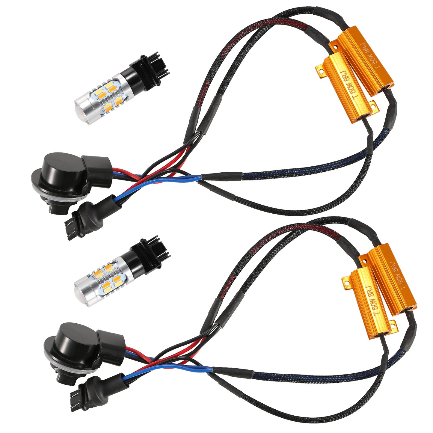 T25 3157 LED Turn Signal Bulbs with Load Resistors (2-Pack)