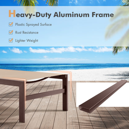 6-Position Adjustable Chaise Lounge Chair with Aluminum Frame