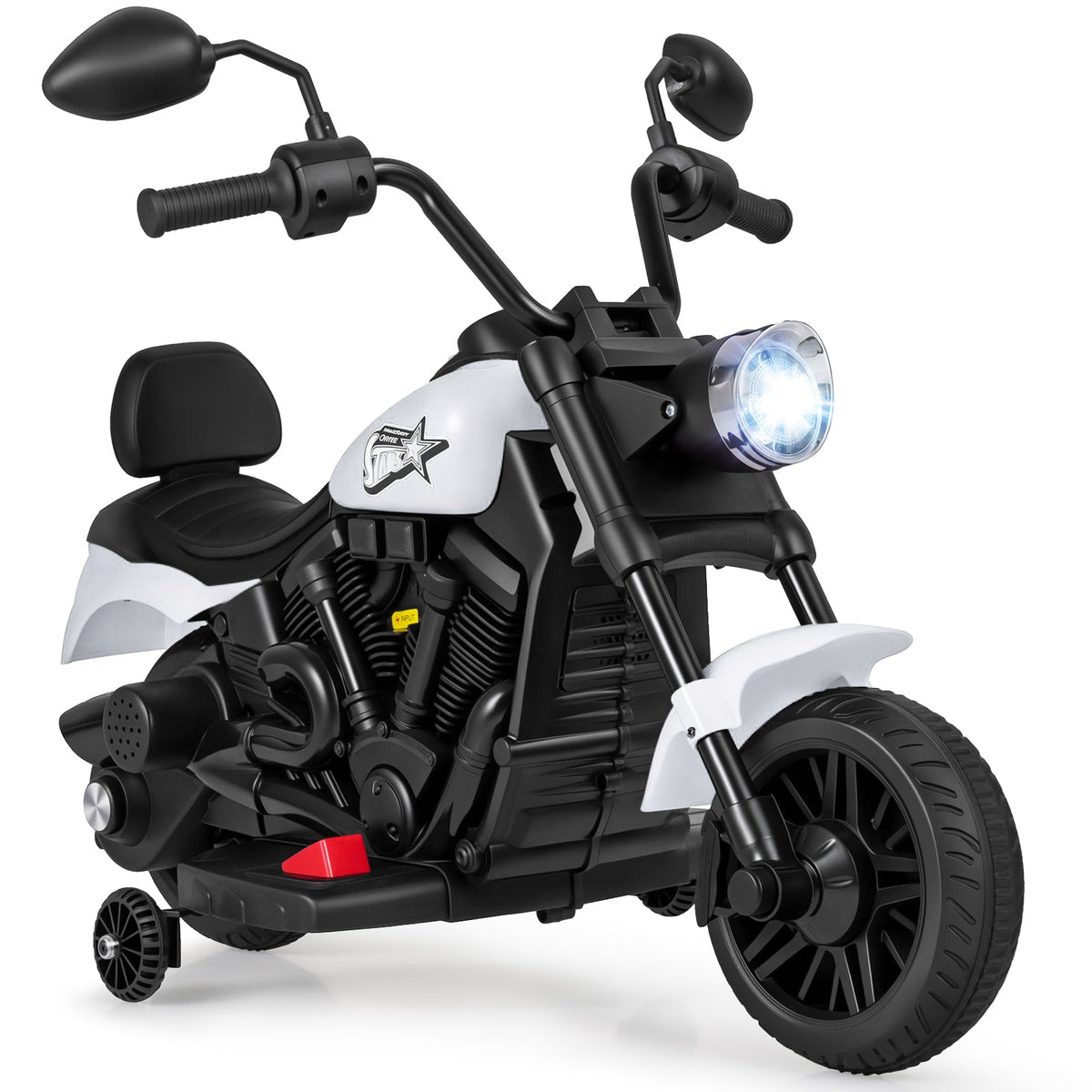 6V Kids Motorcycle with Headlight and Music and Training Wheels