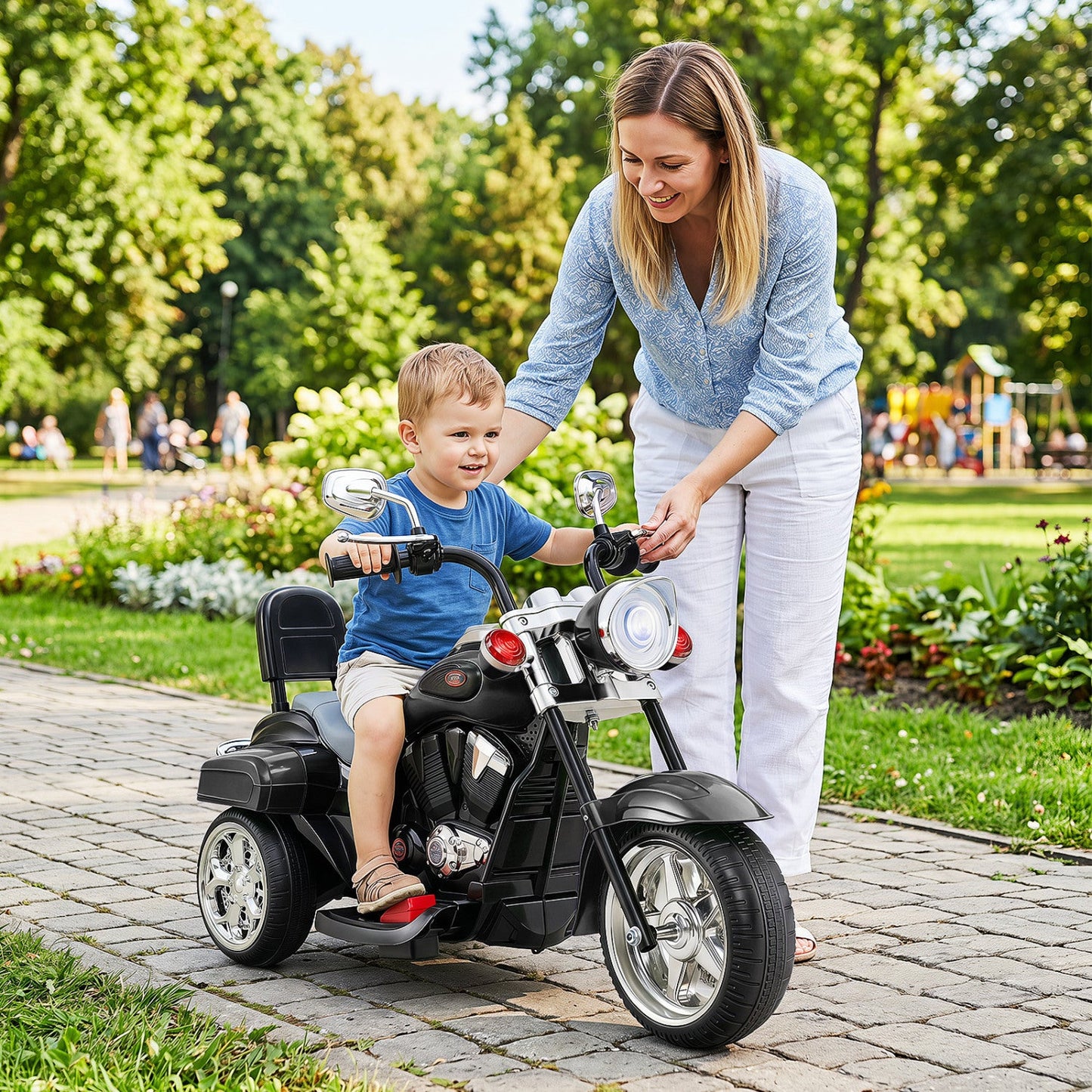 3-Wheel Electric Motorcycle Ride-On Toy for Toddlers 3+