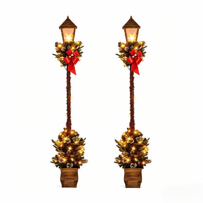 Pre-Lit Christmas Street Lamp Set of 2 - 6.1 Feet Tall