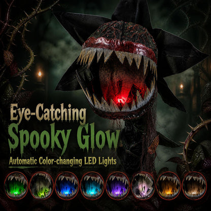 6.2 ft Animated Halloween Man-Eater Plant with Color-changing LEDs