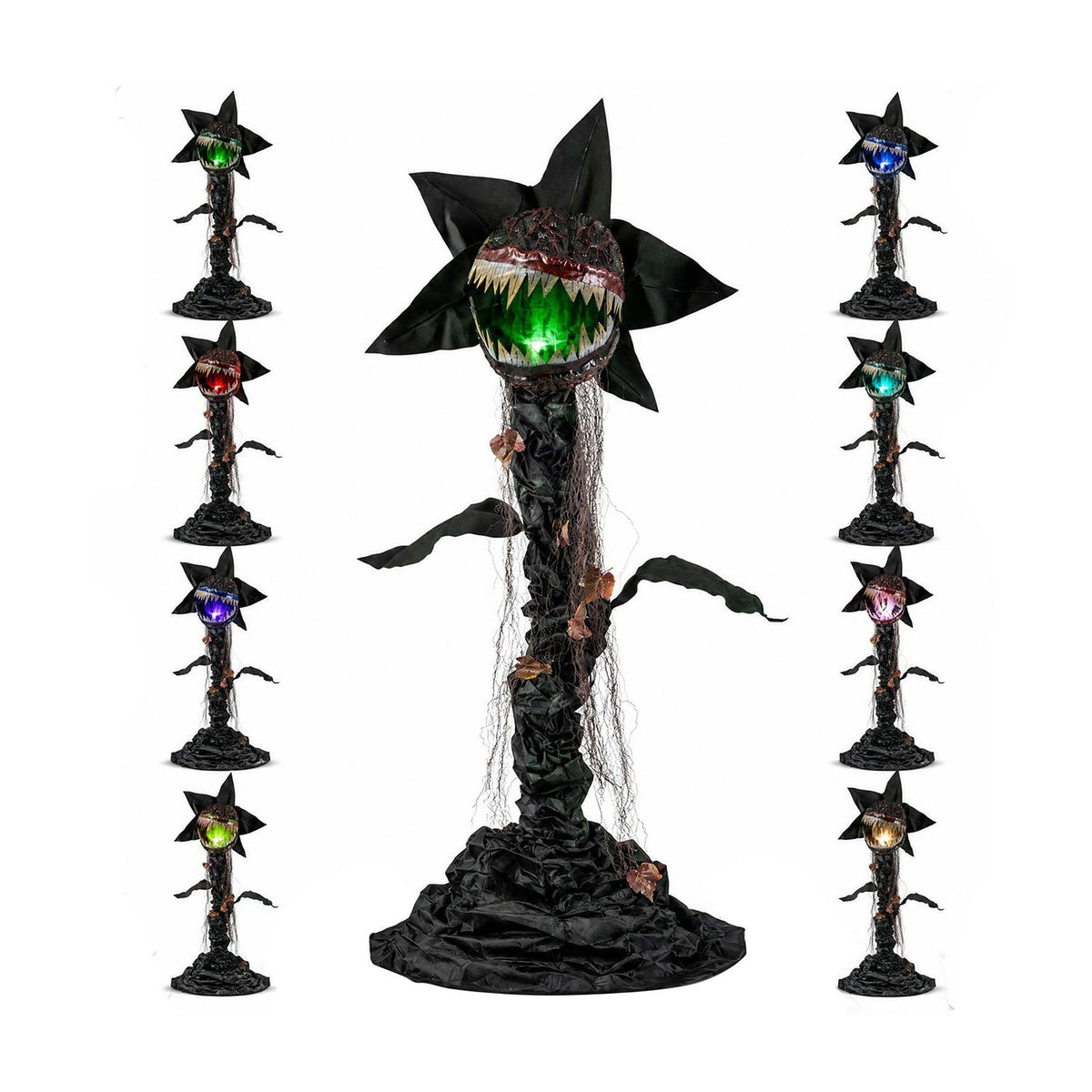 6.2 ft Animated Halloween Man-Eater Plant with Color-changing LEDs