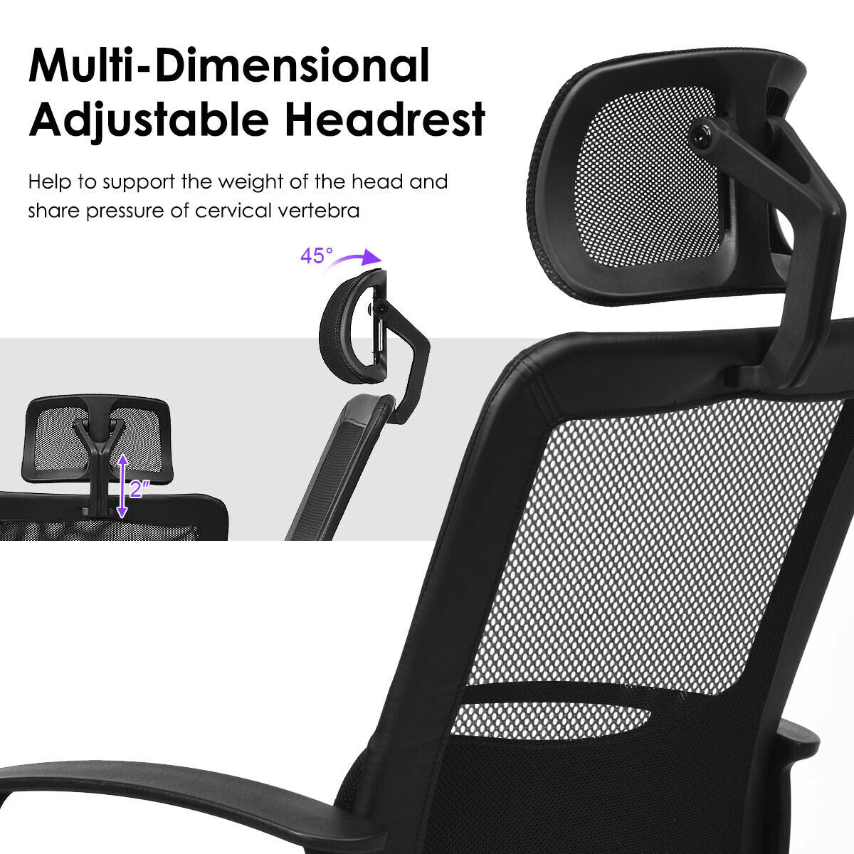 High Back Ergonomic Mesh Office Chair with Adjustable Height