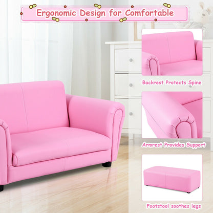 Kids Double Sofa with Ottoman