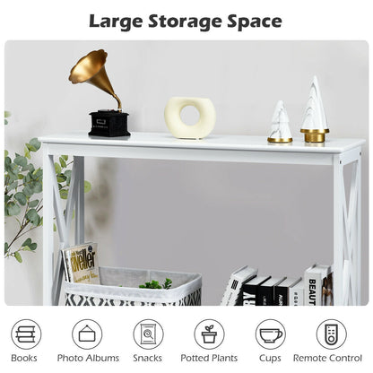2-Tier Console X-Design Sofa Side Accent Table