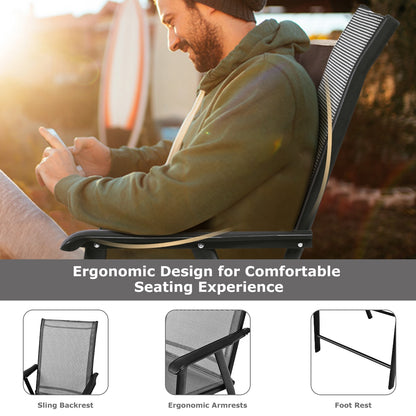Folding Patio Dining Chairs, 4-Pack Portable Outdoor Seating