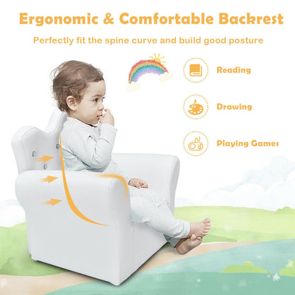 Kids Sofa Armrest Chair with Ottoman for Toddlers