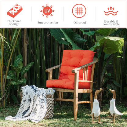 Tufted Outdoor Chair Cushion 44x22 Inch High Back Pad