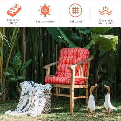 Tufted Outdoor Chair Cushion 44x22 Inch High Back Pad