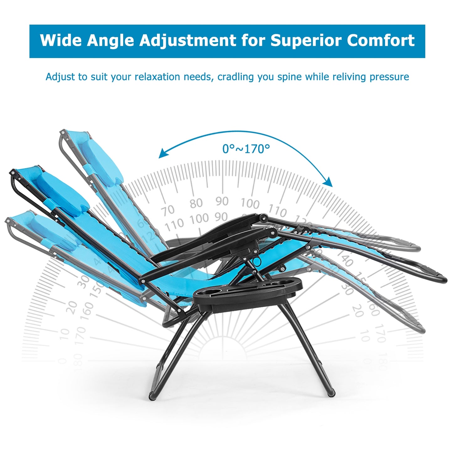 Folding Recliner Lounge Chair with Adjustable Canopy