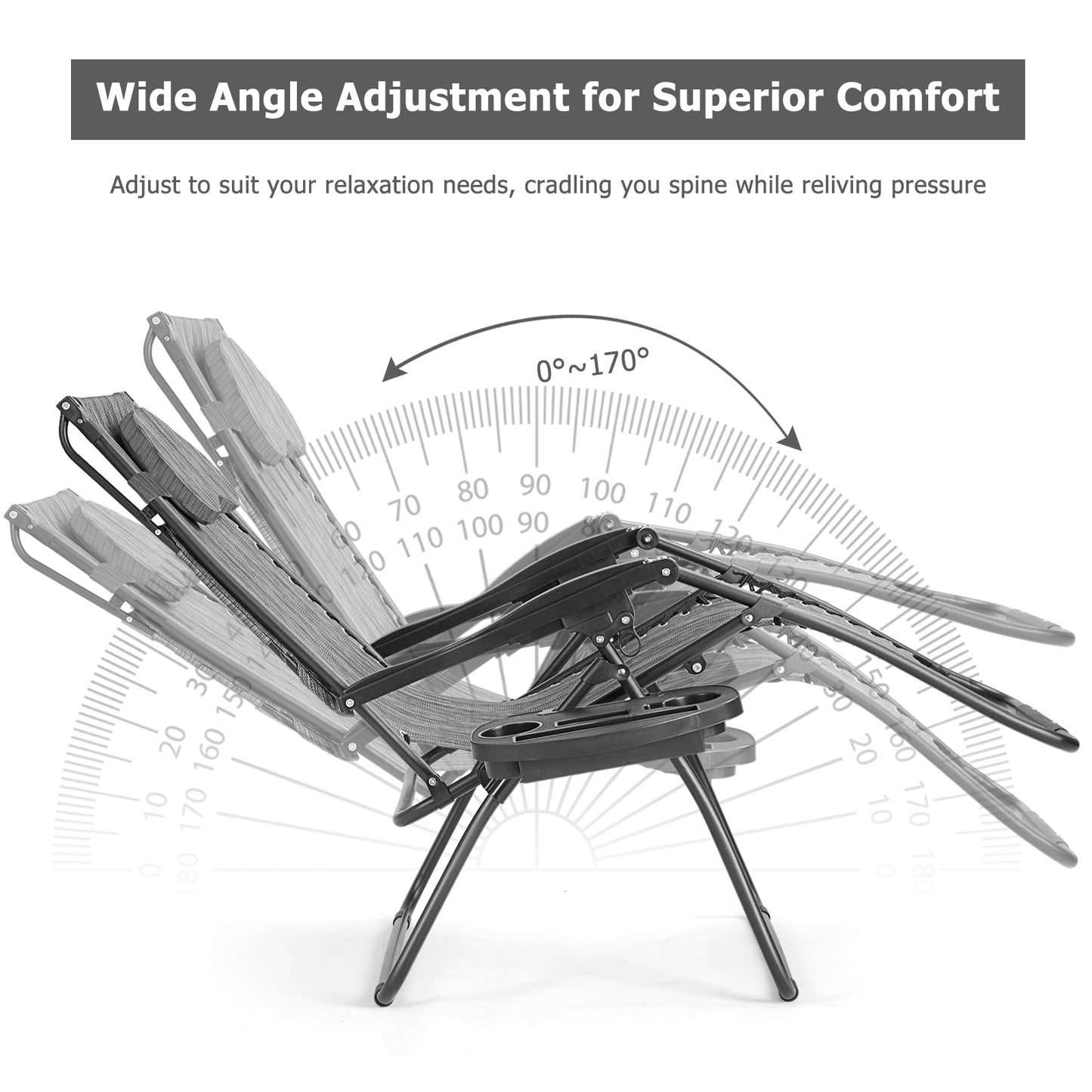 Folding Recliner Lounge Chair with Adjustable Canopy