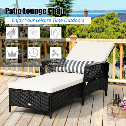 Adjustable Chaise Lounge Chair with Cushion & Pillow