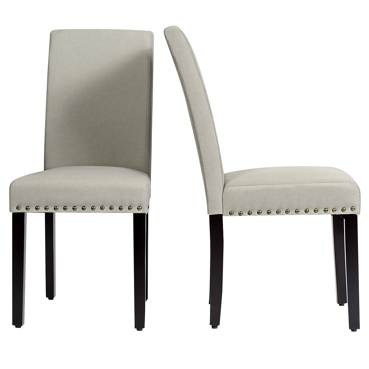 Upholstered Dining Chairs Set of 2 with Nailhead Trim
