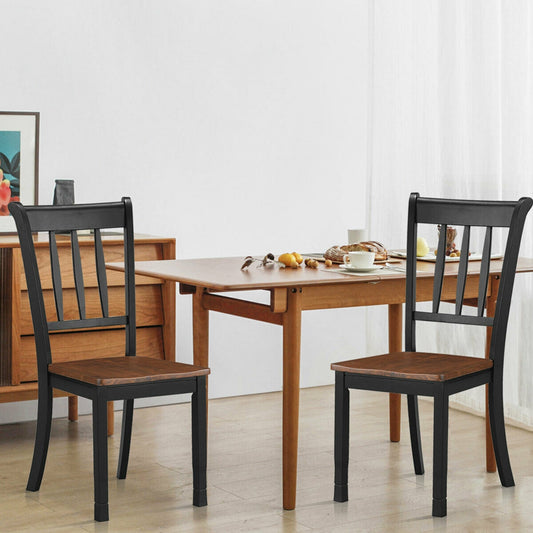 Spindle Back Wood Dining Chairs - Set of 2