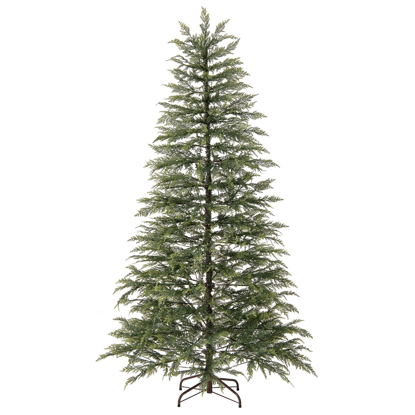 7.5 Feet Artificial Christmas Tree with Branch Tips and Colorful LED Lights