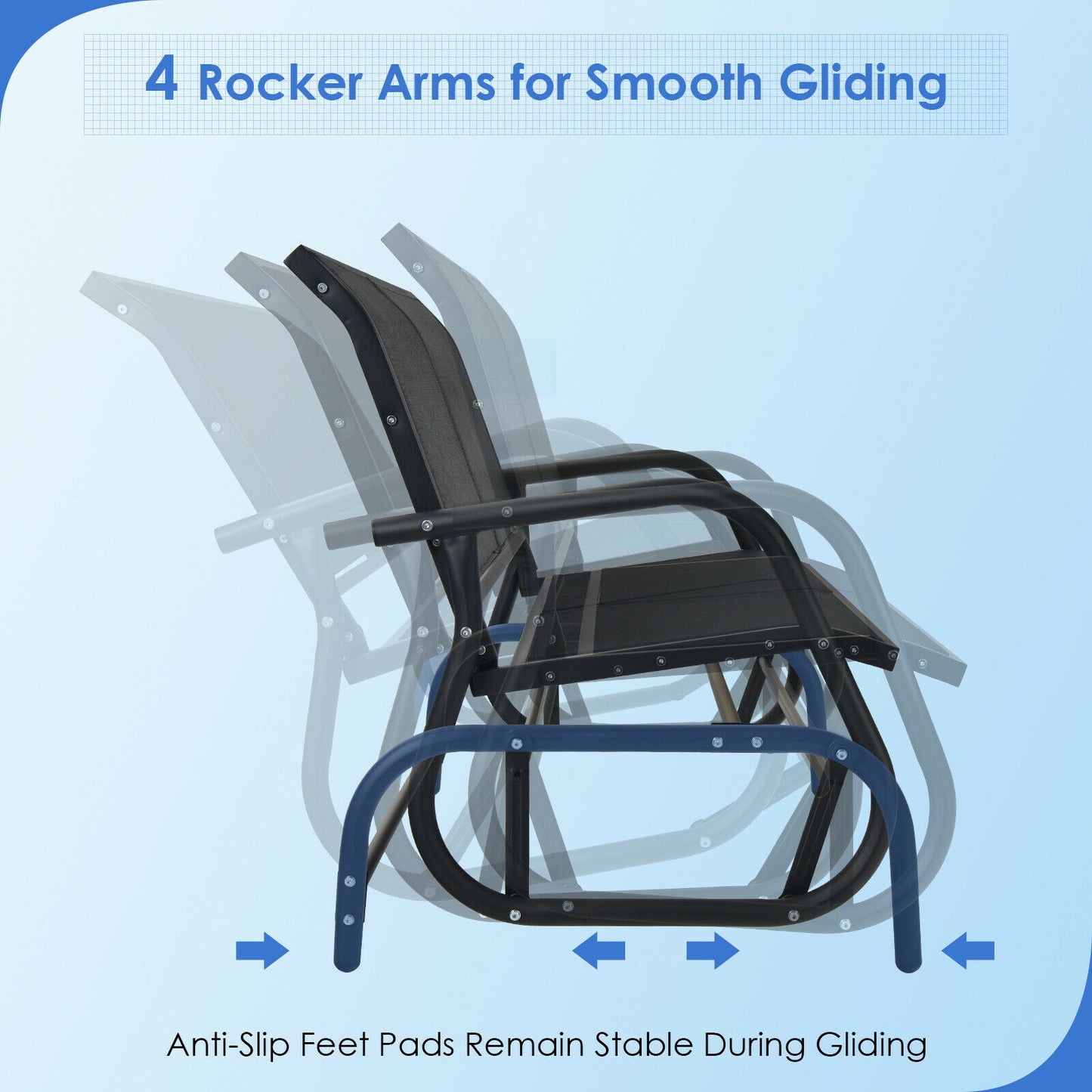 48-Inch Outdoor Glider Loveseat with Steel Frame
