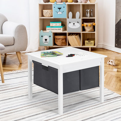 Kids 2-in-1 Activity Table with Building Block Board & Drawers
