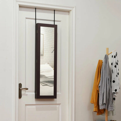 Full Length Mirror Jewelry Cabinet with Wall Mount