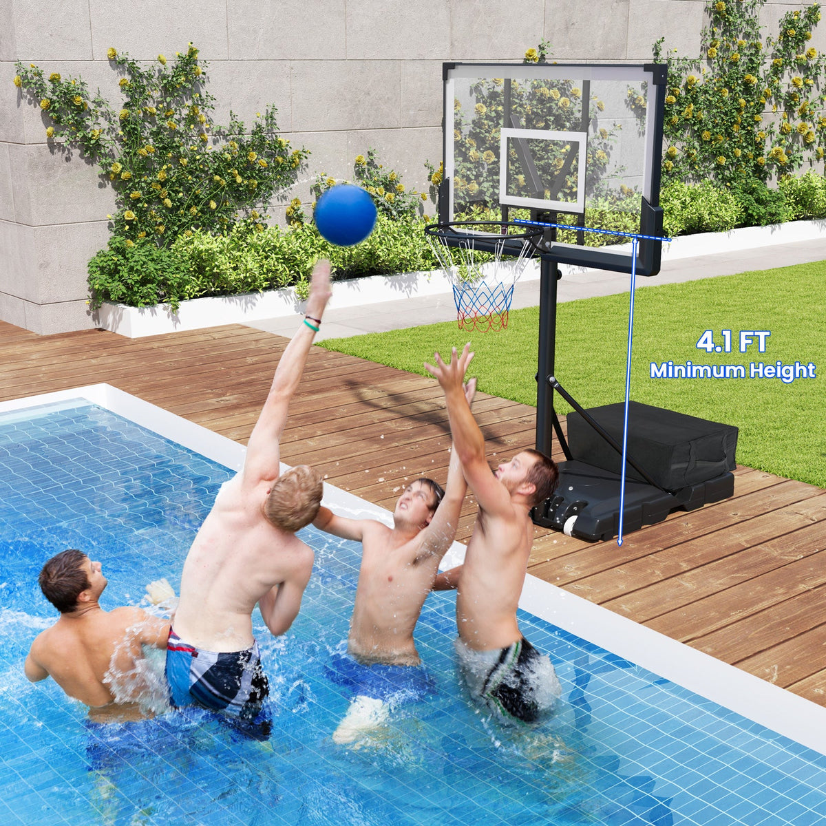 Portable Basketball Hoop Outdoor Basketball Goal System Adjustable for Kids Teens Adults