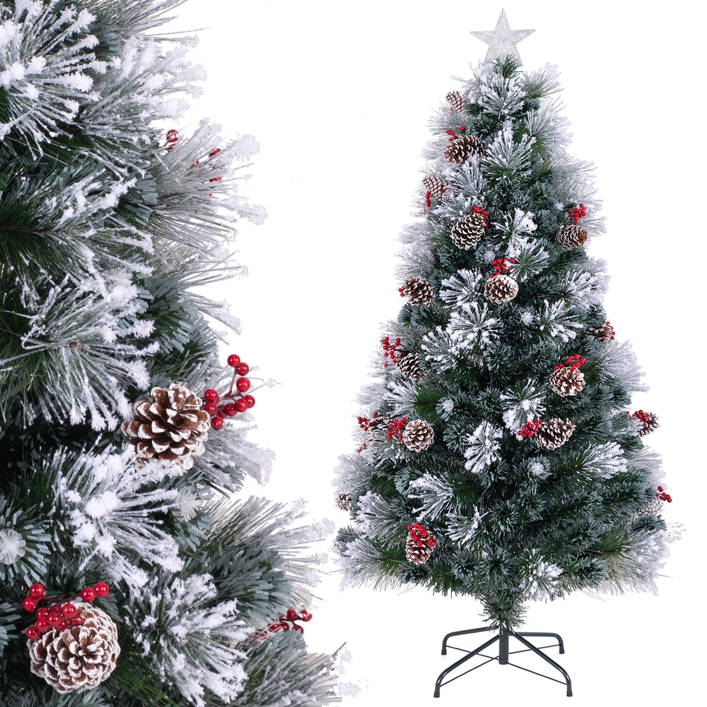 5 FT Flocked Christmas Tree with 8 Lighting Modes