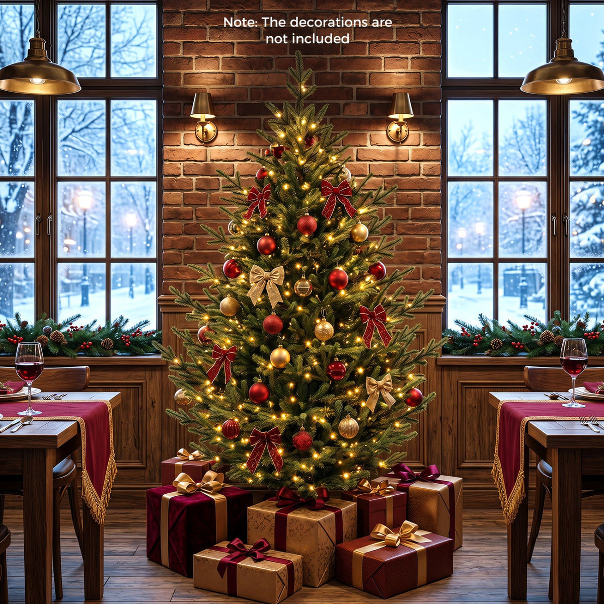 6 FT Pre-Lit Artificial Christmas Tree with 240 LED Lights