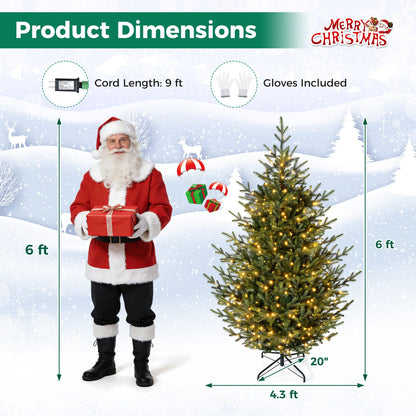 6 FT Pre-Lit Artificial Christmas Tree with 240 LED Lights