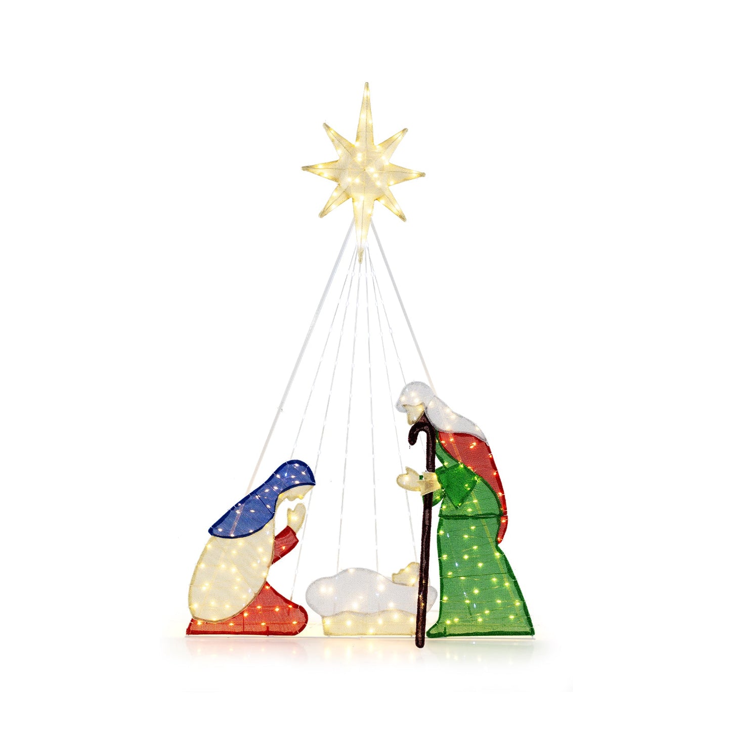 6 Feet Lighted Nativity Scene with 240 LED Lights