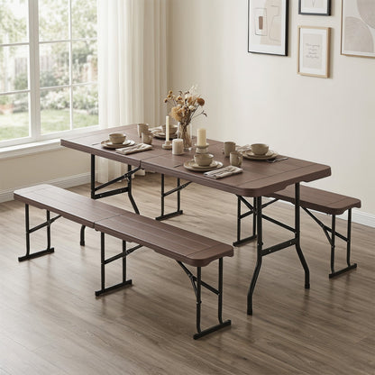 6 Foot Folding Bench with Carrying Handle - 660 lb Capacity