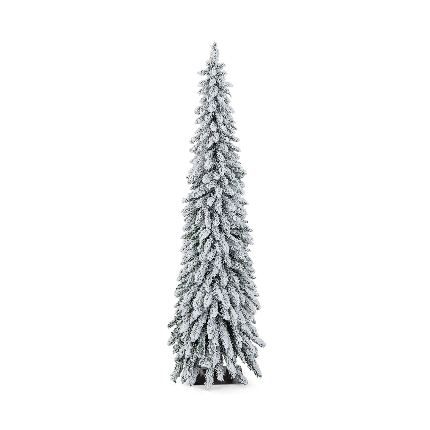 4/5/6 Feet Pre-Lit Artificial Christmas Tree Snow-Flocked Slim Pencil Xmas Decor-5 ft