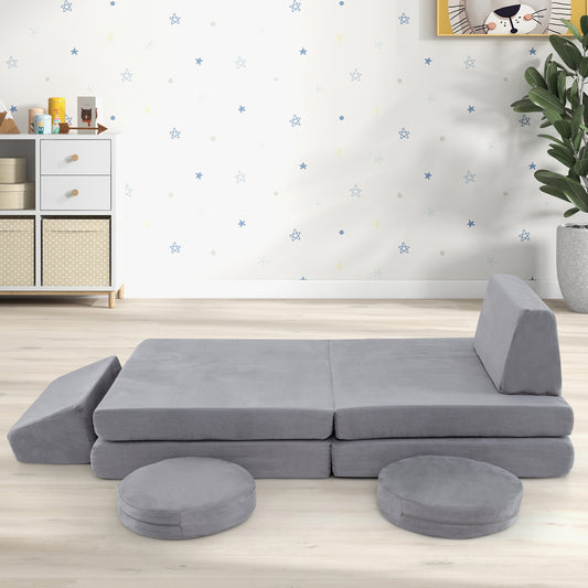Modular Kids Play Couch Set 6-Piece with Washable Covers