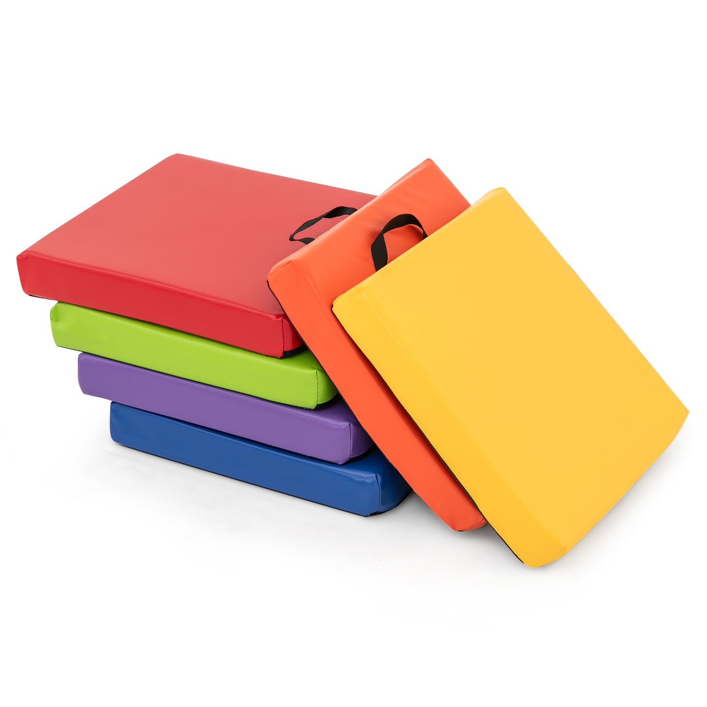 Square Floor Cushions Set of 6 - 16 Inch Soft Multicolor