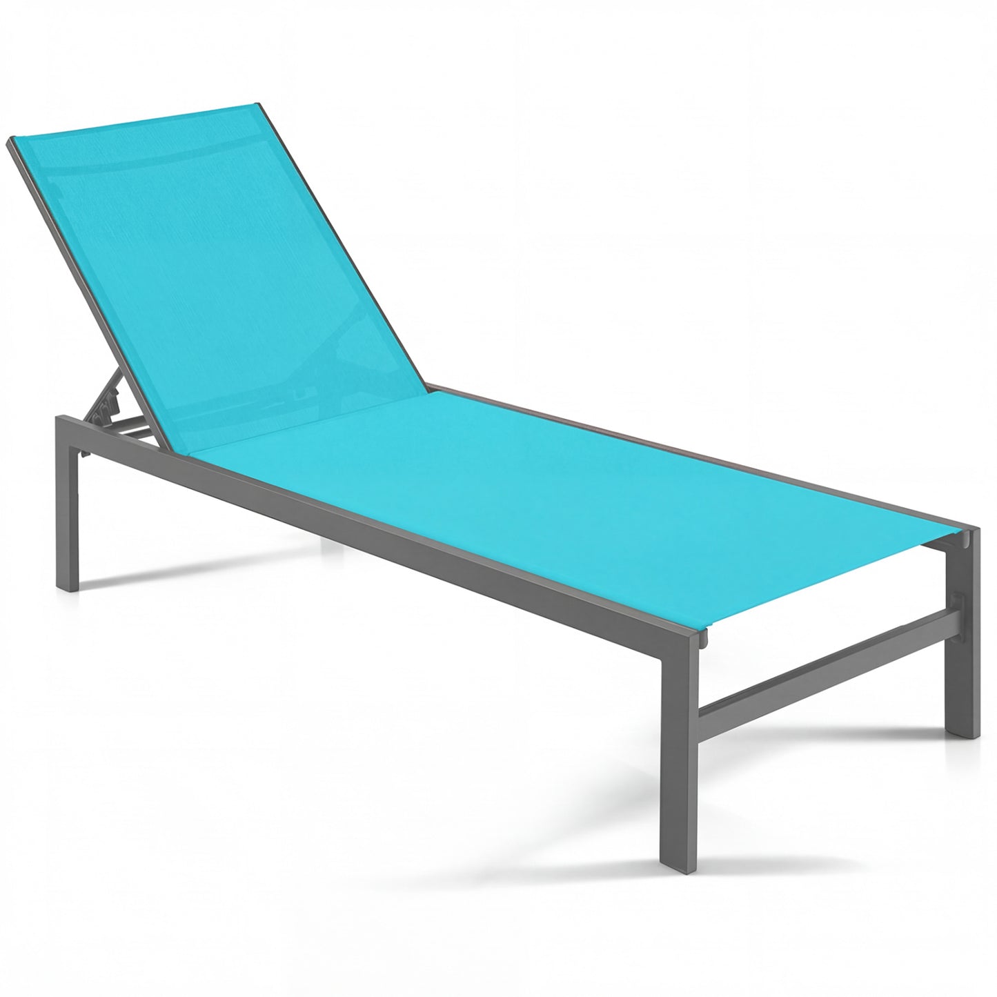 6-Position Adjustable Chaise Lounge Chair with Aluminum Frame