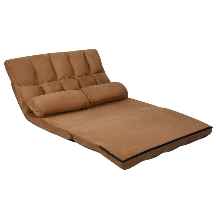 6-Position Foldable Floor Sofa Bed with Removable Cover