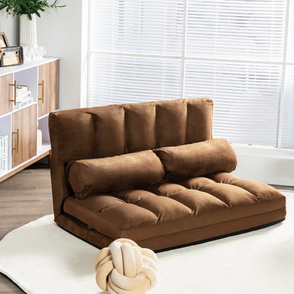 6-Position Foldable Floor Sofa Bed with Removable Cover