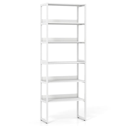 6-Tier Bookshelf with Metal Frame and Anti-Tipping Kits