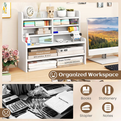 6-Tier Compact Storage Rack with Removable Shelves - White